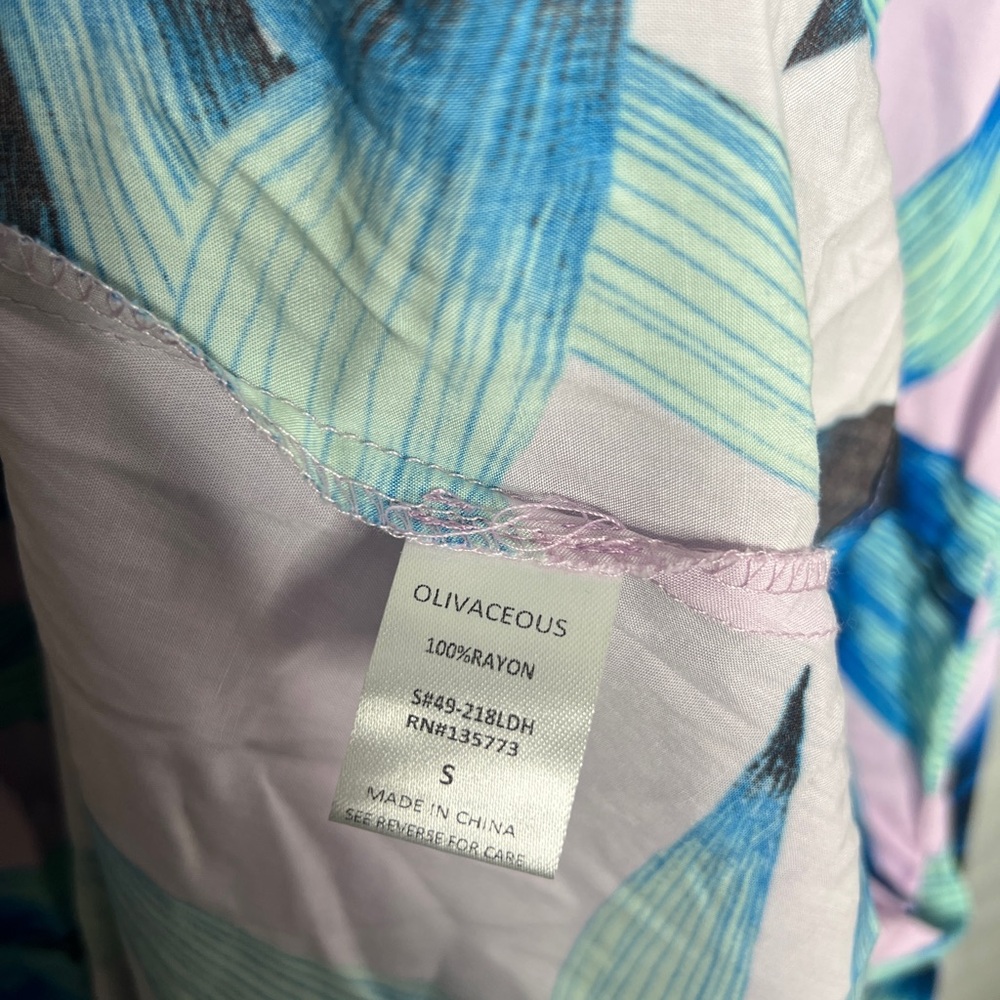 Olivaceous Tropical Leaf Print Tie Front Maxi Dress - Picture 14 of 16